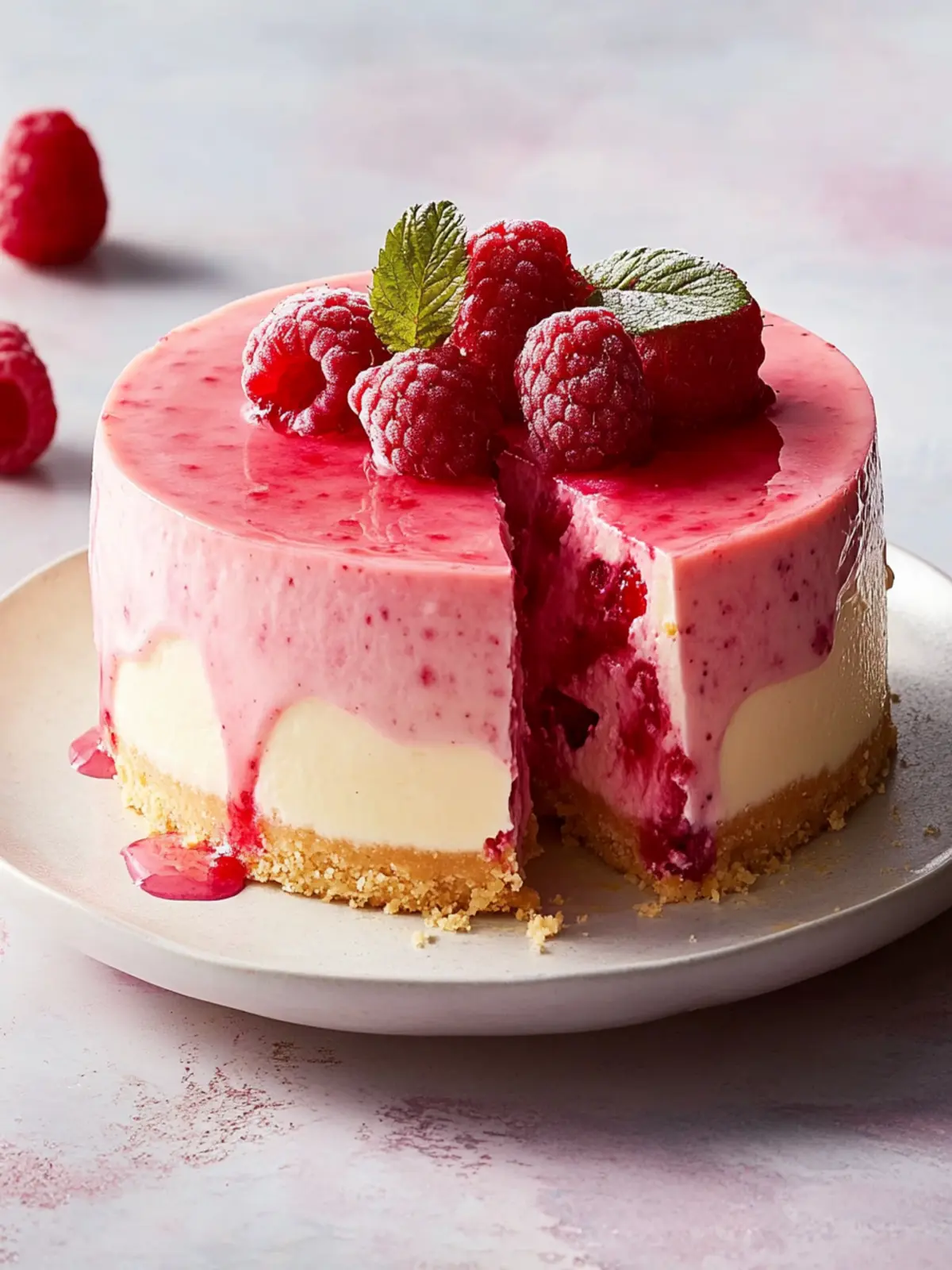 Irresistible Raspberry Cheesecake with Shortbread Delight
