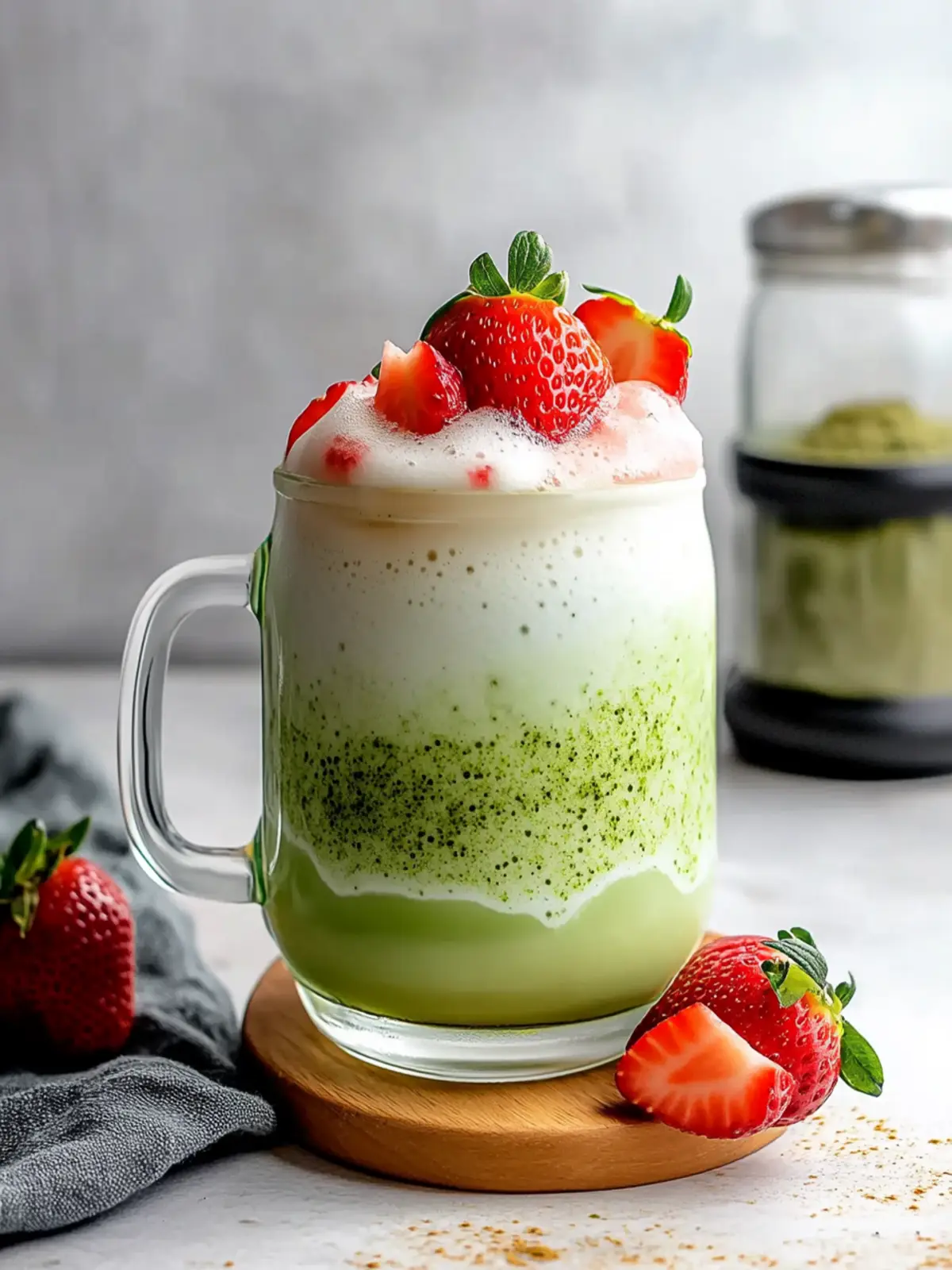 Quick Strawberry Matcha Latte