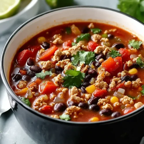 Homemade Ground Turkey and Black Bean Soup