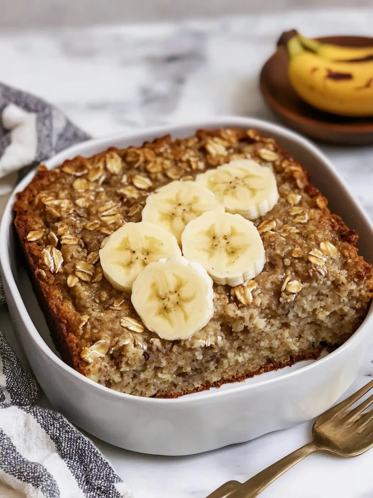Banana Bread Baked Oatmeal for a Cozy, Healthy Breakfast