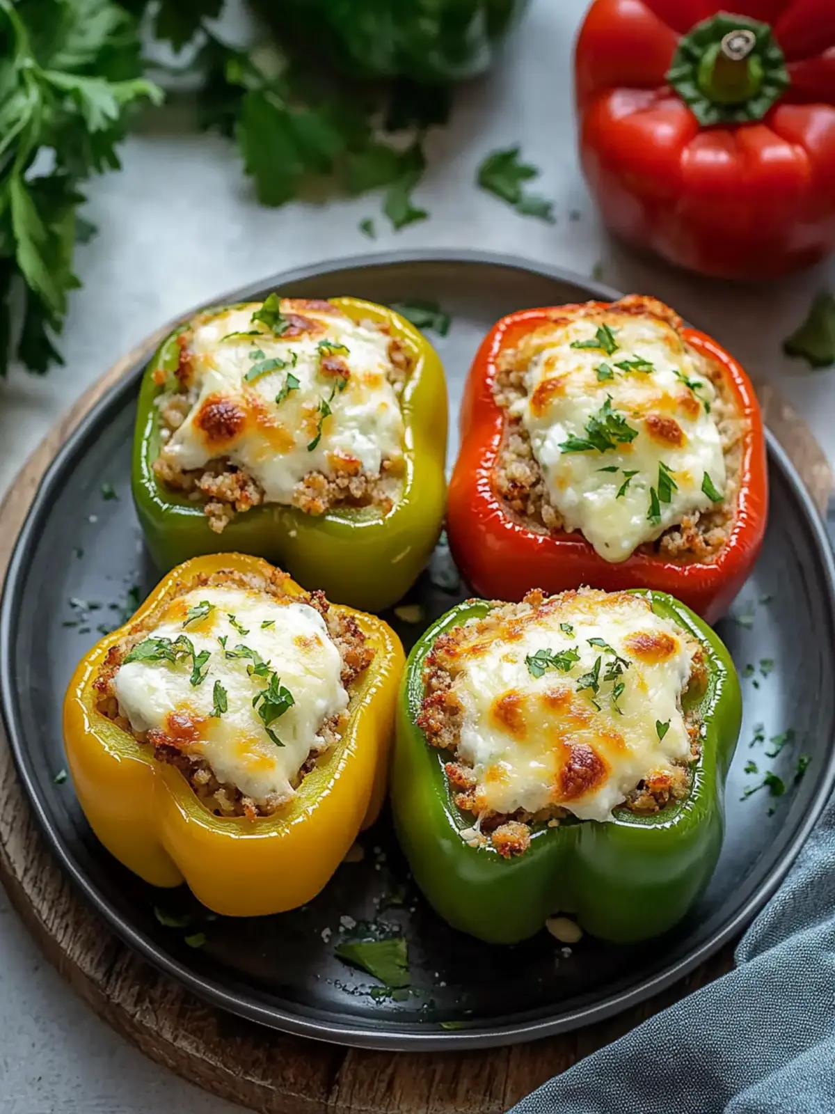Easy Cream Cheese Stuffed Bell Peppers