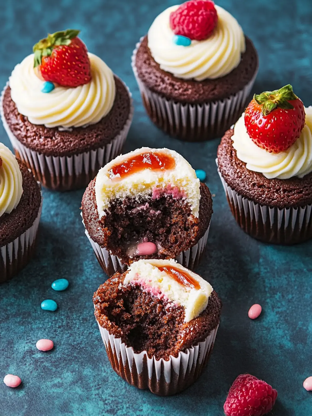 Cheesecake Stuffed Cupcakes