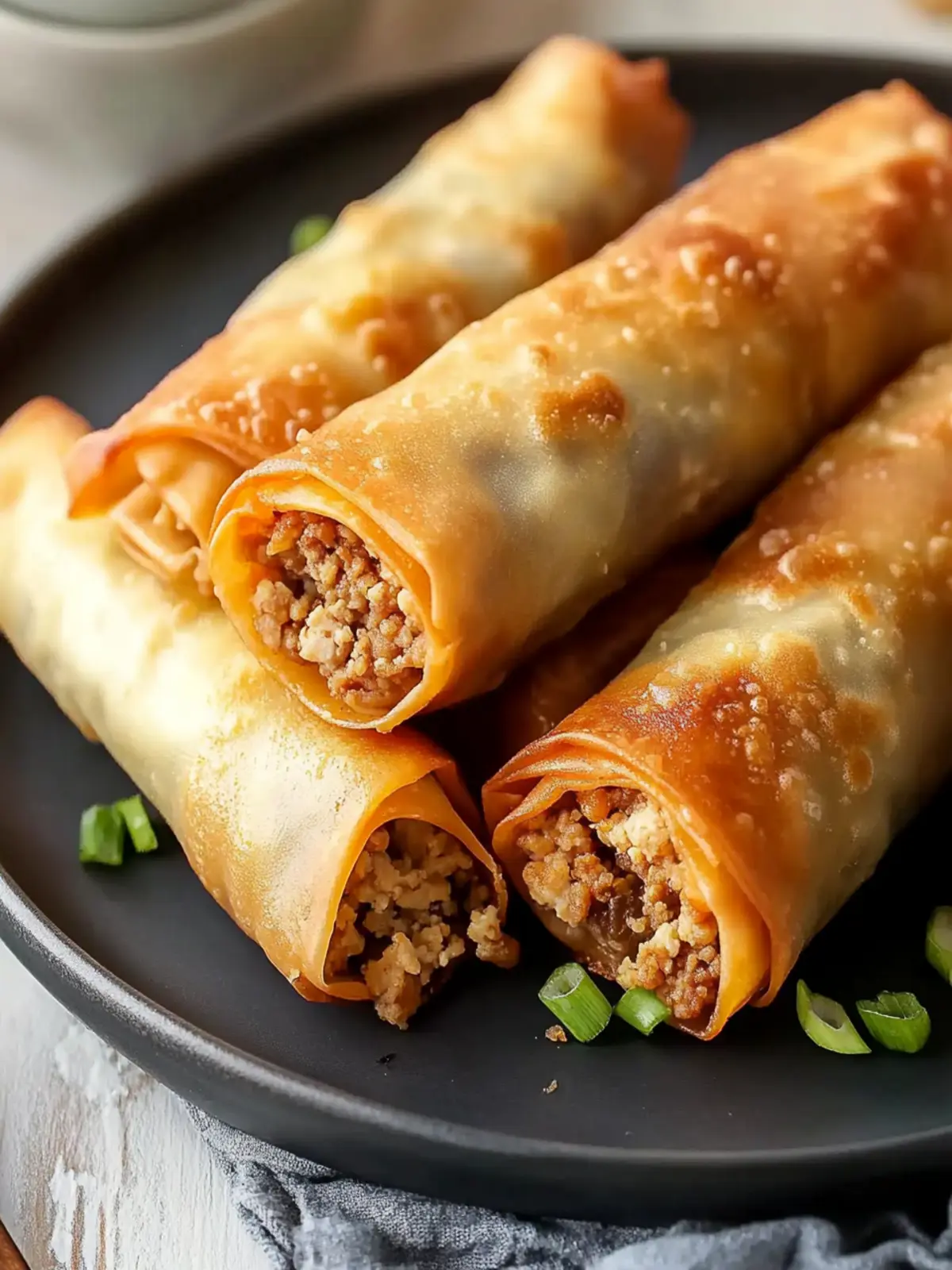 Crispy Baked Egg Rolls with Ground Turkey