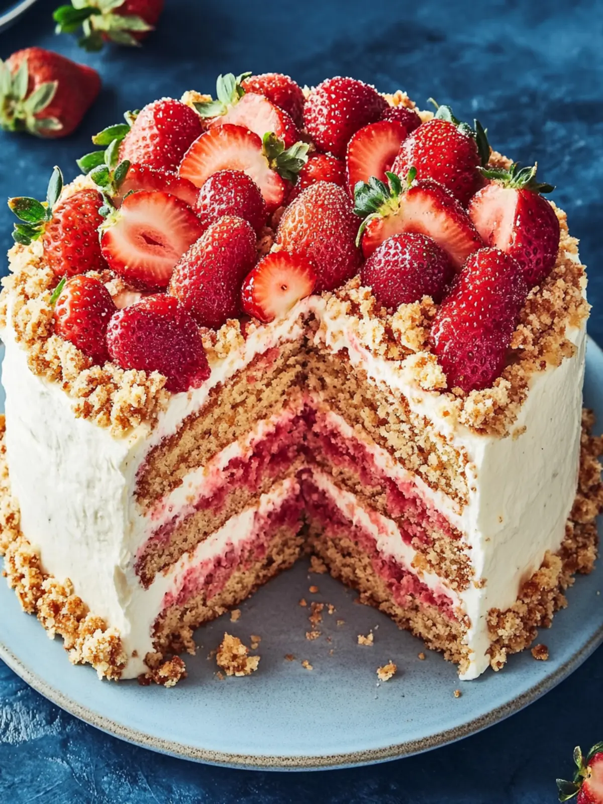 Strawberry Crunch Cake