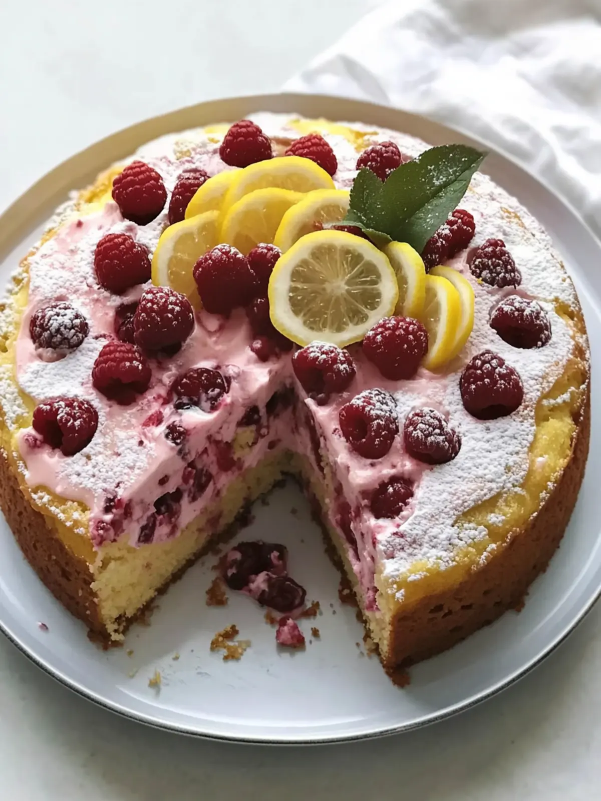Lemon Raspberry Yogurt Cake