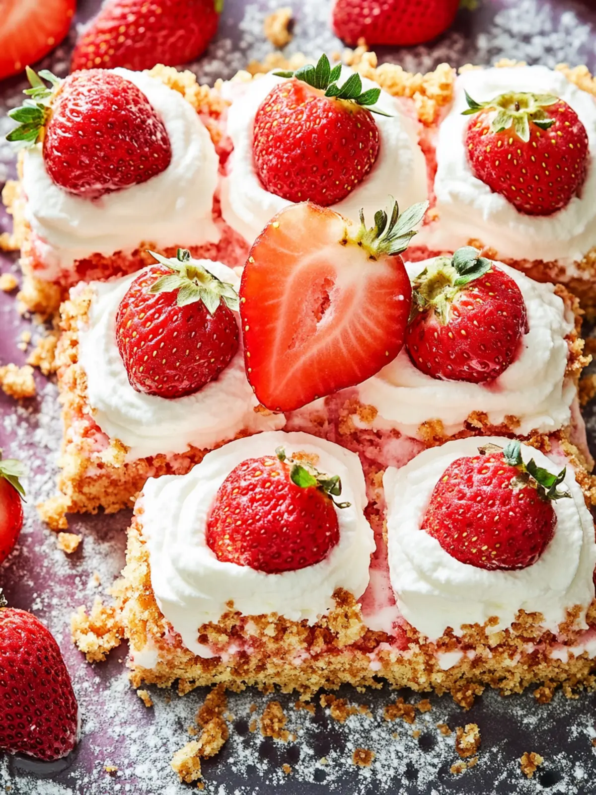Strawberry Crunch Poke Cake