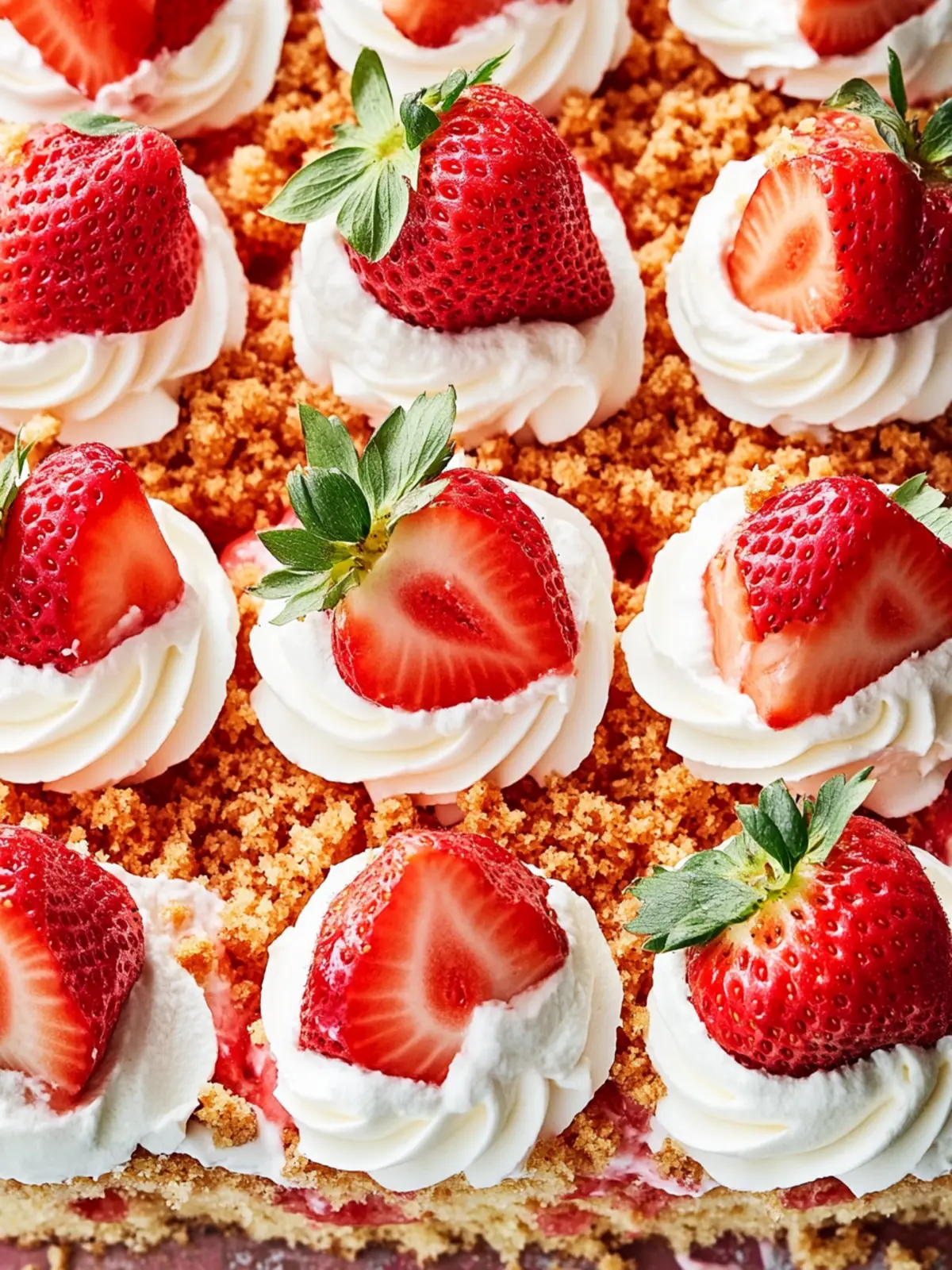 Strawberry Crunch Poke Cake