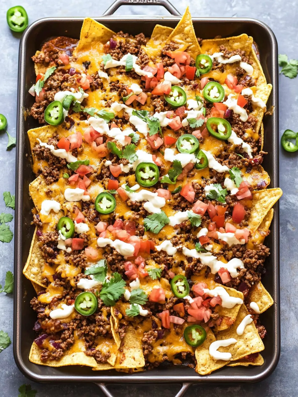 Fully Loaded Ground Beef Nachos (Sheet Pan Nachos)
