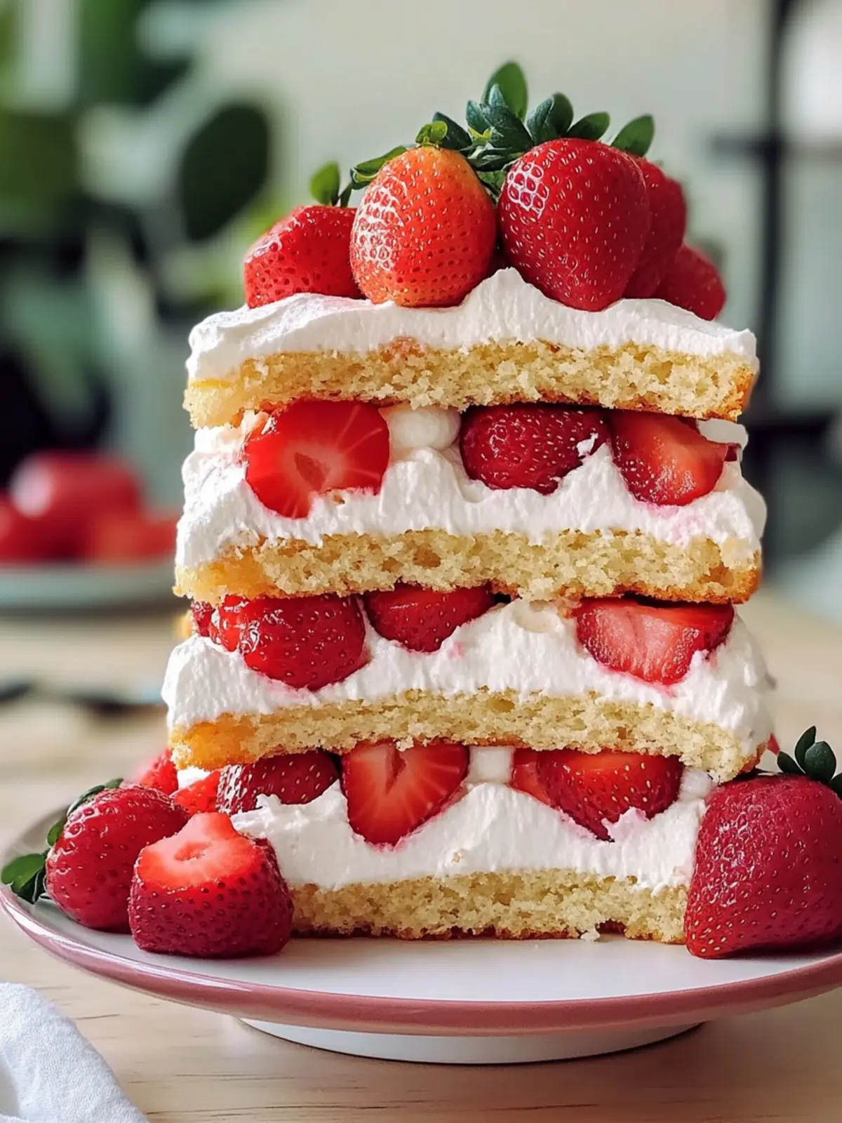 Moist Strawberry Shortcake Cake