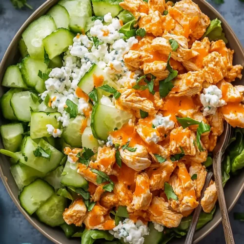 Juicy Buffalo Chicken Salad with Cottage Cheese