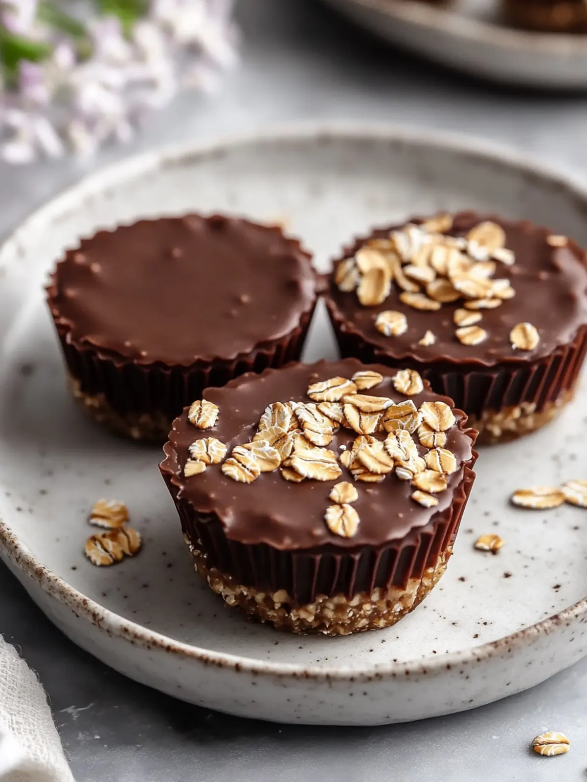 Easy No Bake Peanut Butter Oat Cups