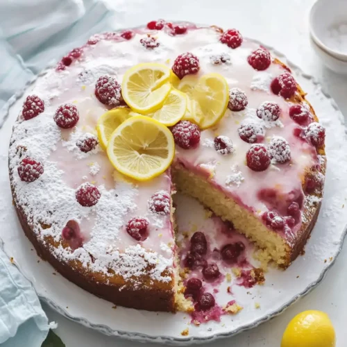 Lemon Raspberry Yogurt Cake