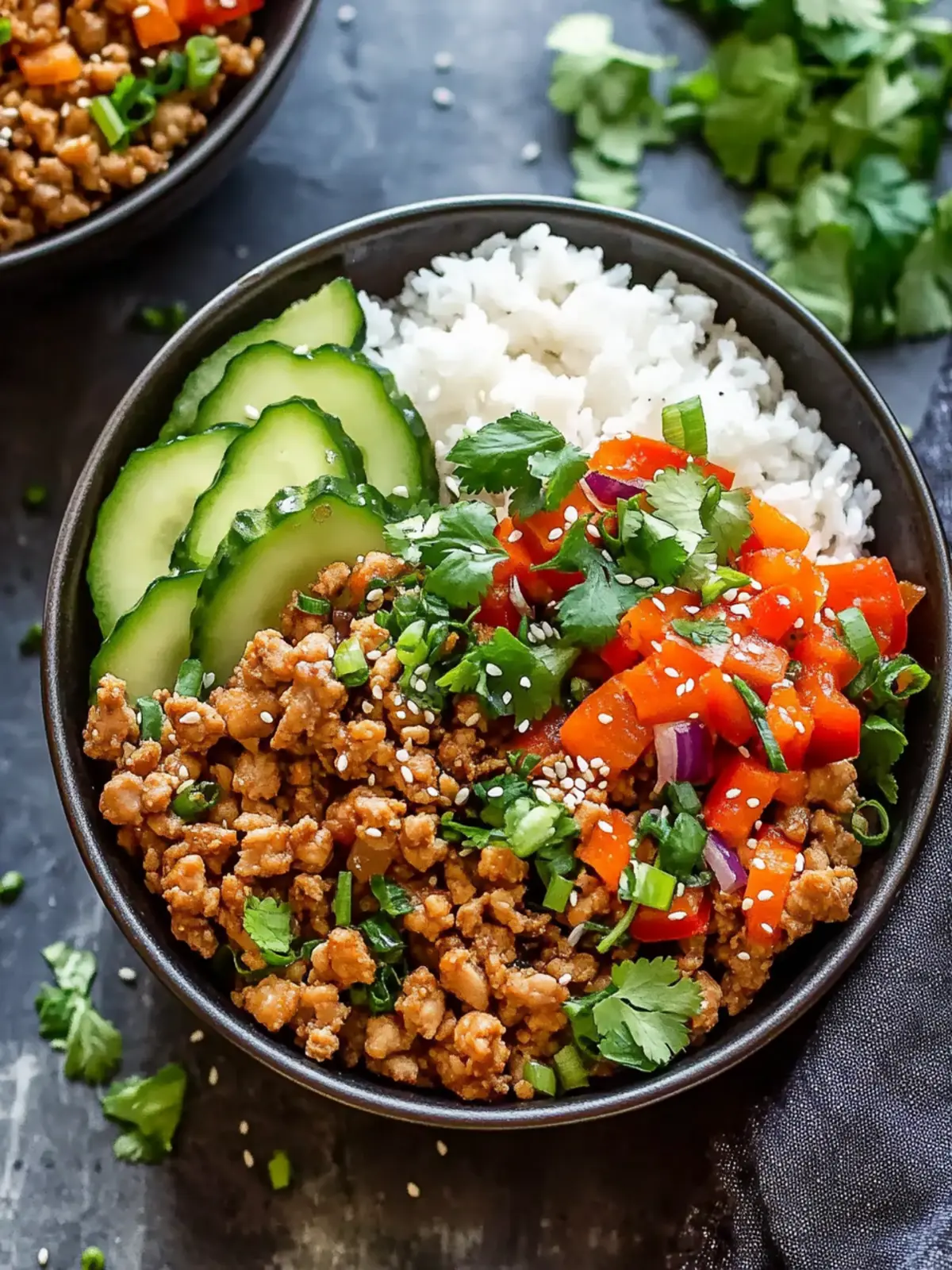 Asian Ground Turkey Bowls