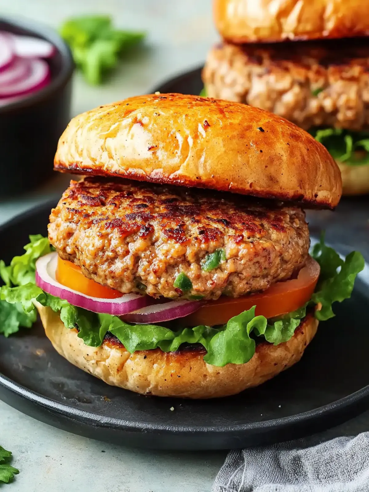 20-Minute Air Fryer Ground Turkey Burgers