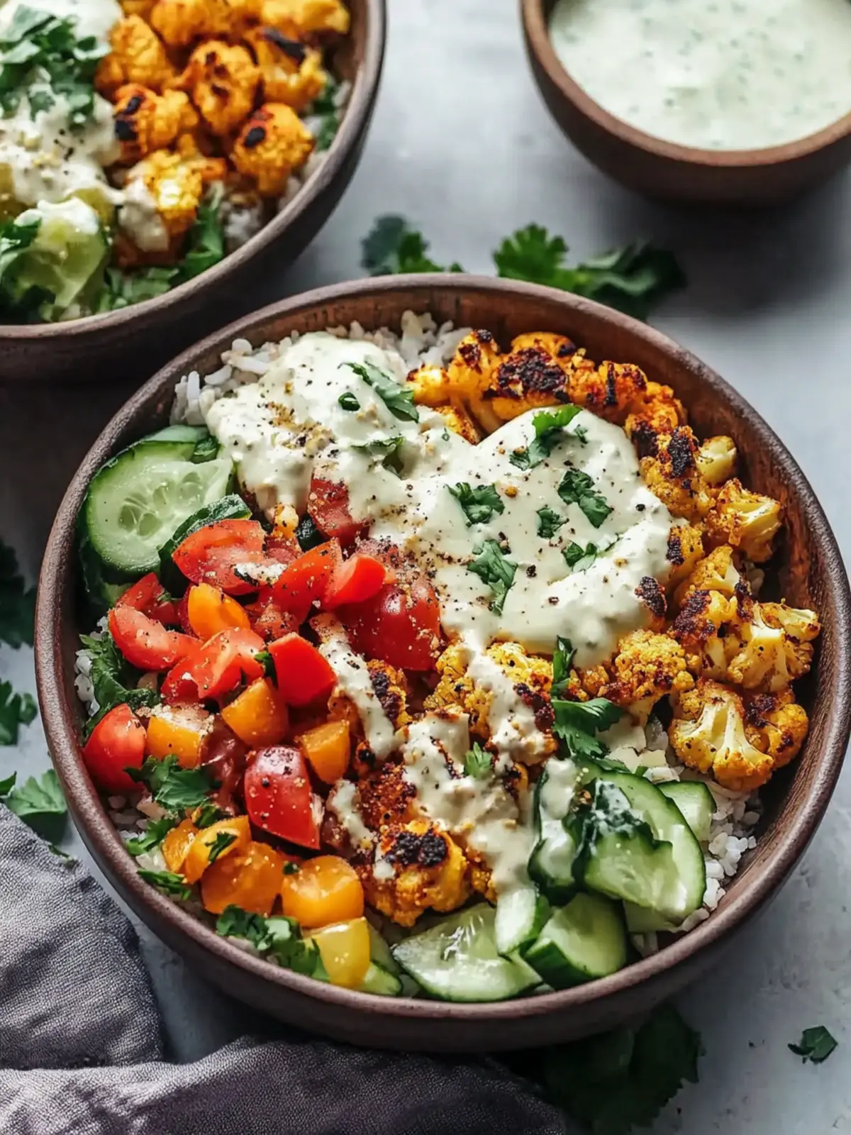 Vegan Cauliflower Shawarma Bowls