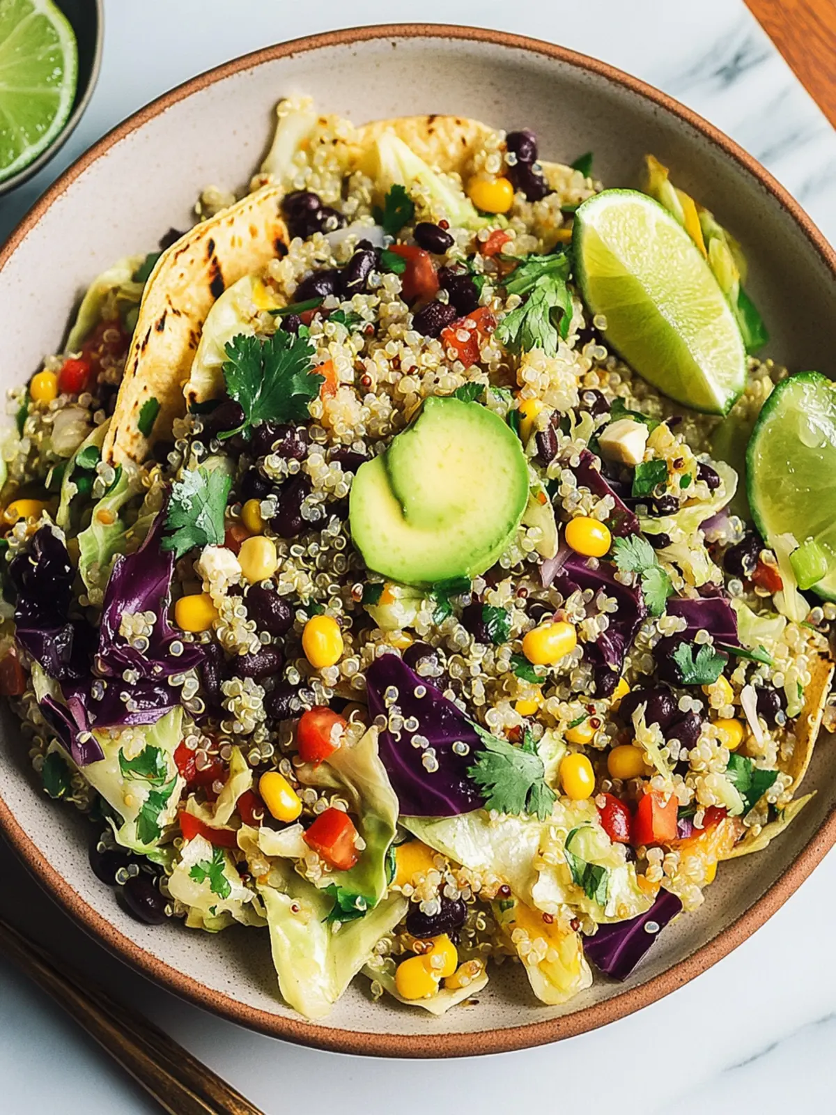 Vegan Cabbage Taco Salad with Quinoa