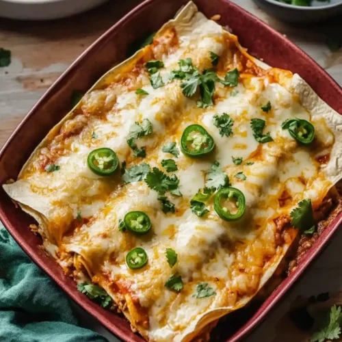 Baked Ground Turkey Enchiladas with White Sauce