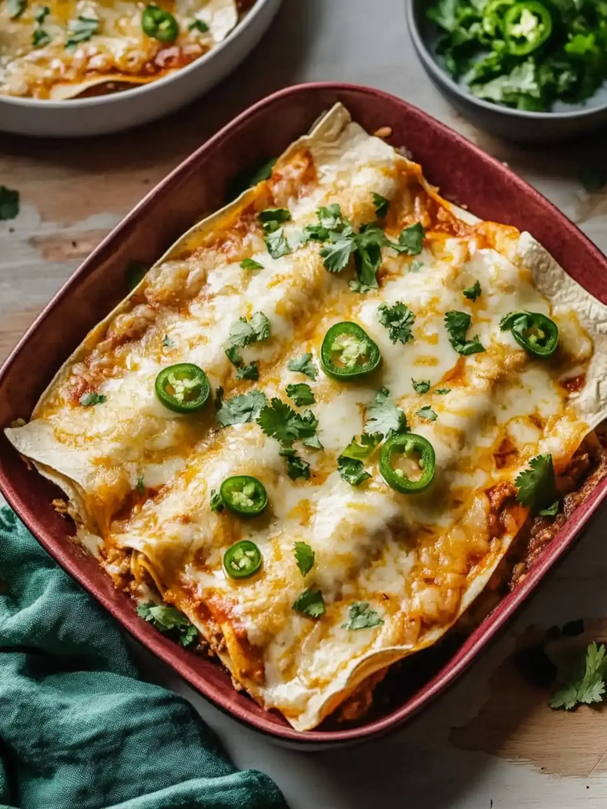 Savory Baked Ground Turkey Enchiladas with White Sauce Bliss