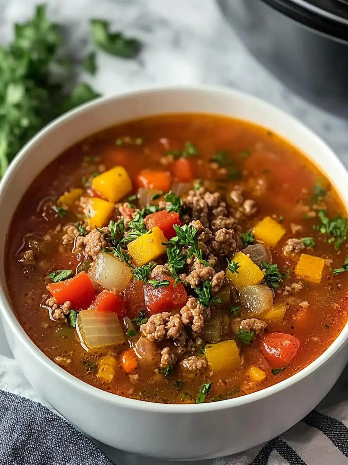 Mouthwatering Instant Pot Ground Beef Soup in Just 22 Minutes