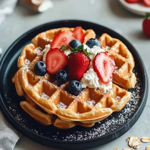 Gluten-Free Cottage Cheese Waffles with Oats