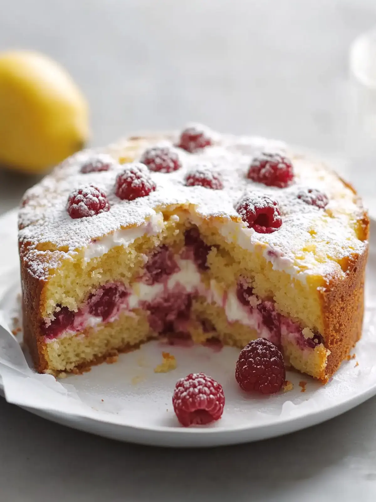 Lemon Raspberry Yogurt Cake