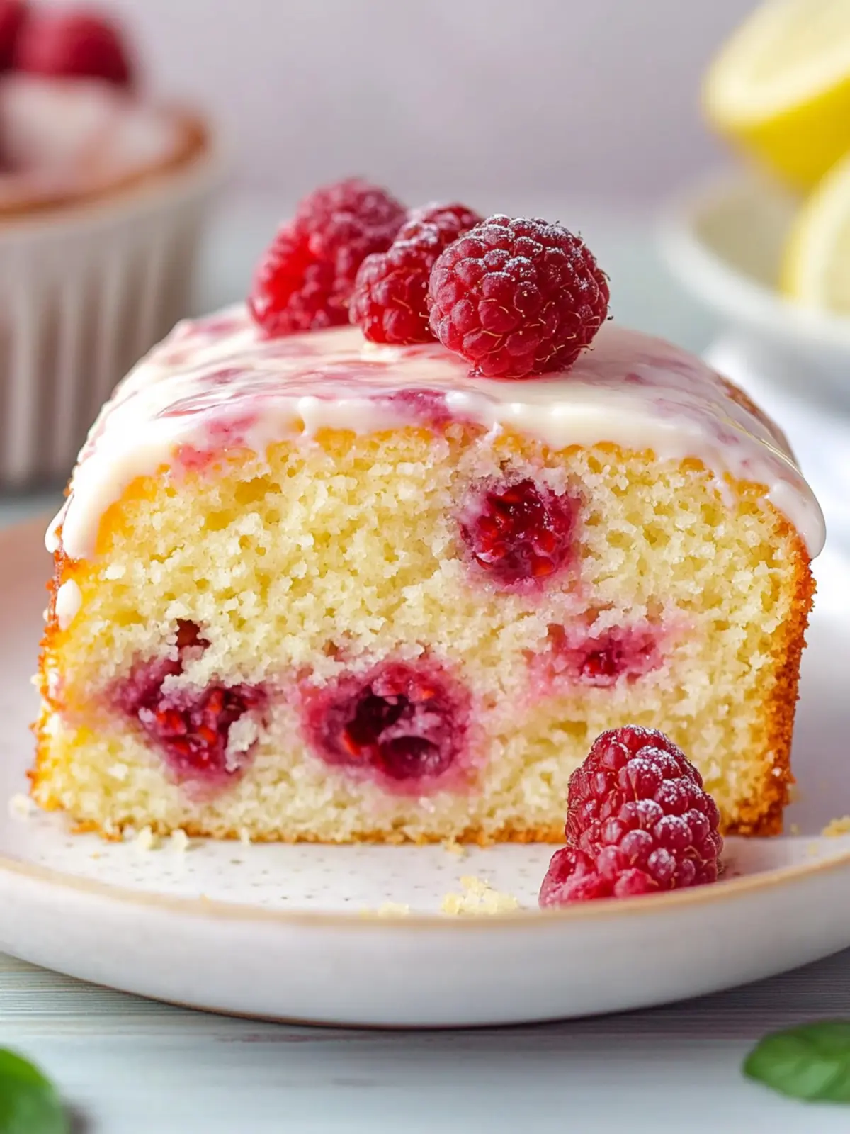 Lemon Raspberry Yogurt Cake