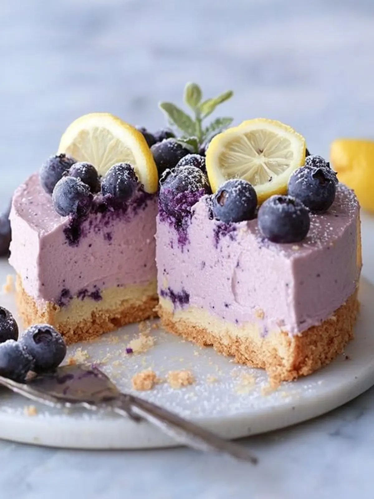 Lemon Blueberry Mousse Cake