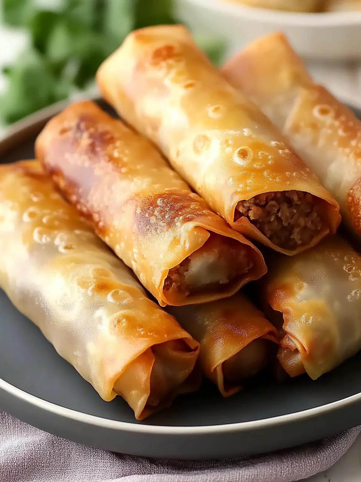 Crispy Baked Egg Rolls with Ground Turkey