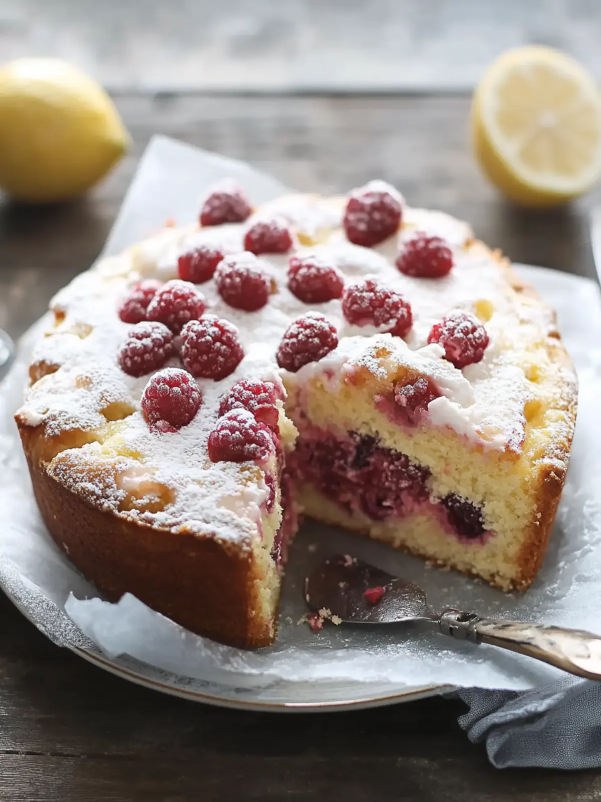 Lemon Raspberry Yogurt Cake