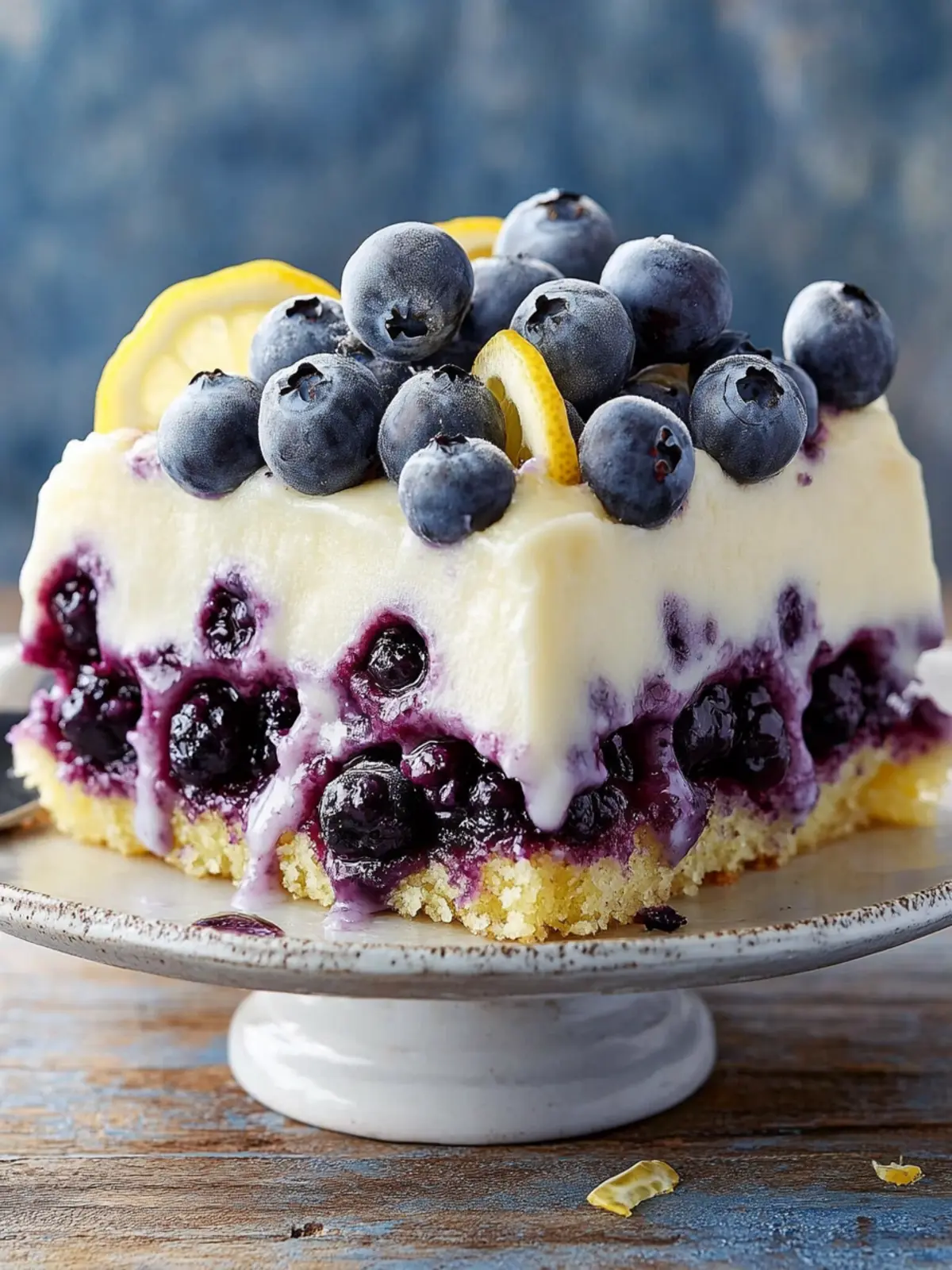 Lemon-Blueberry Poke Cake