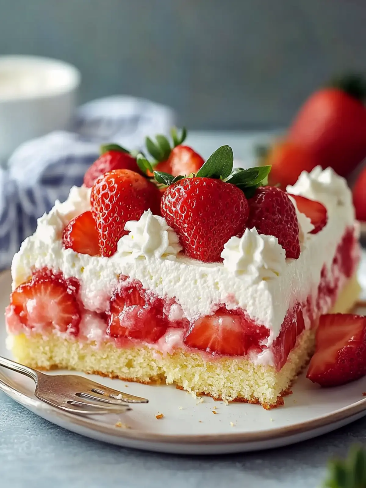 Sweet Strawberry Shortcake Sheet Cake
