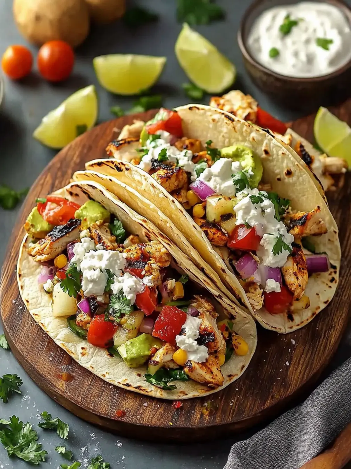 Grilled Mediterranean Chicken Tacos