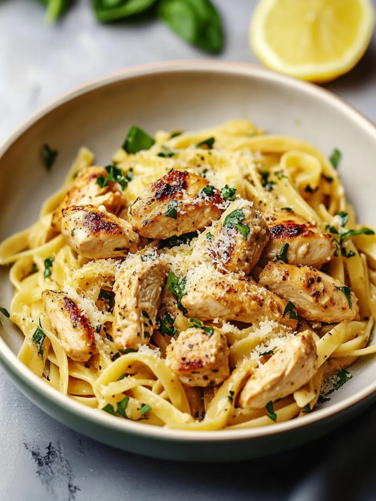 Healthy Garlic Parmesan Chicken Pasta