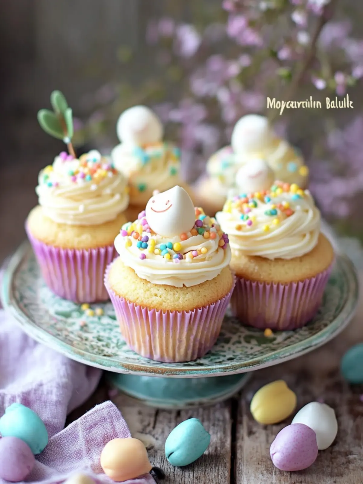 Delicious Spring Cupcakes with Creamy Vanilla Buttercream