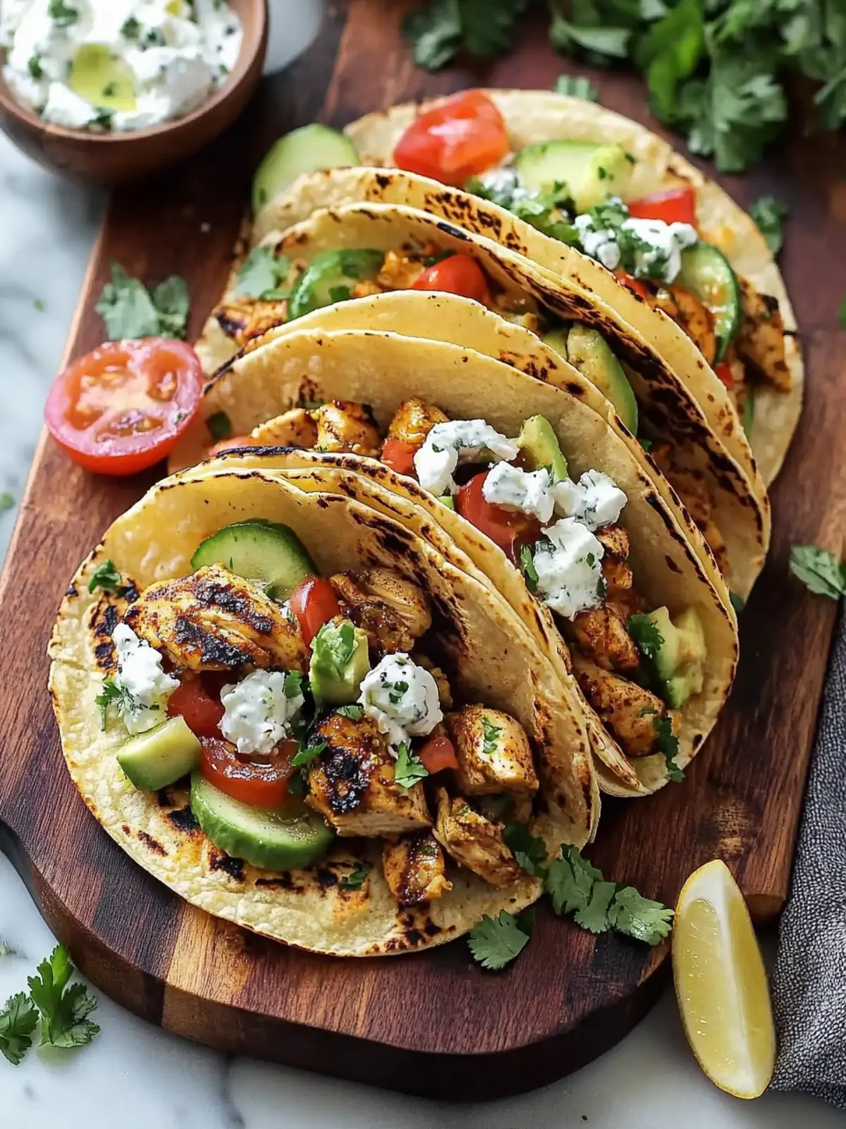 Grilled Mediterranean Chicken Tacos