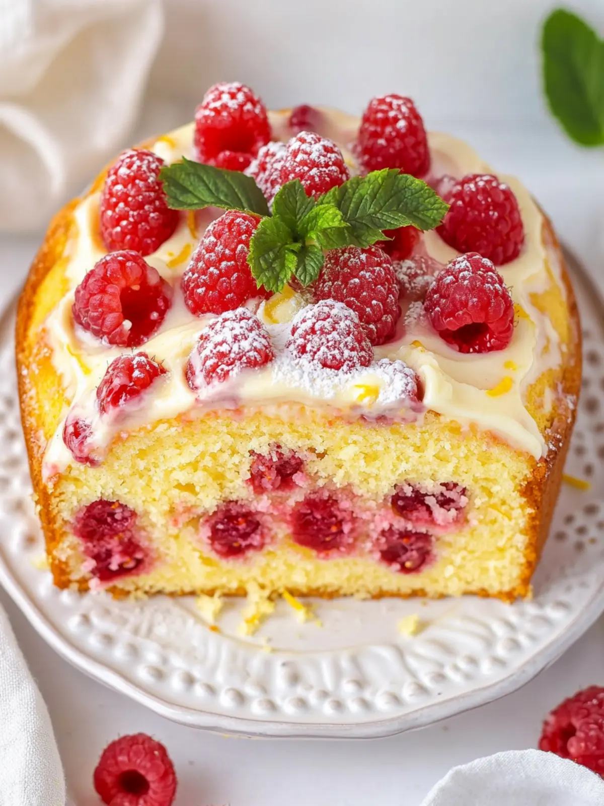 Lemon Raspberry Yogurt Cake