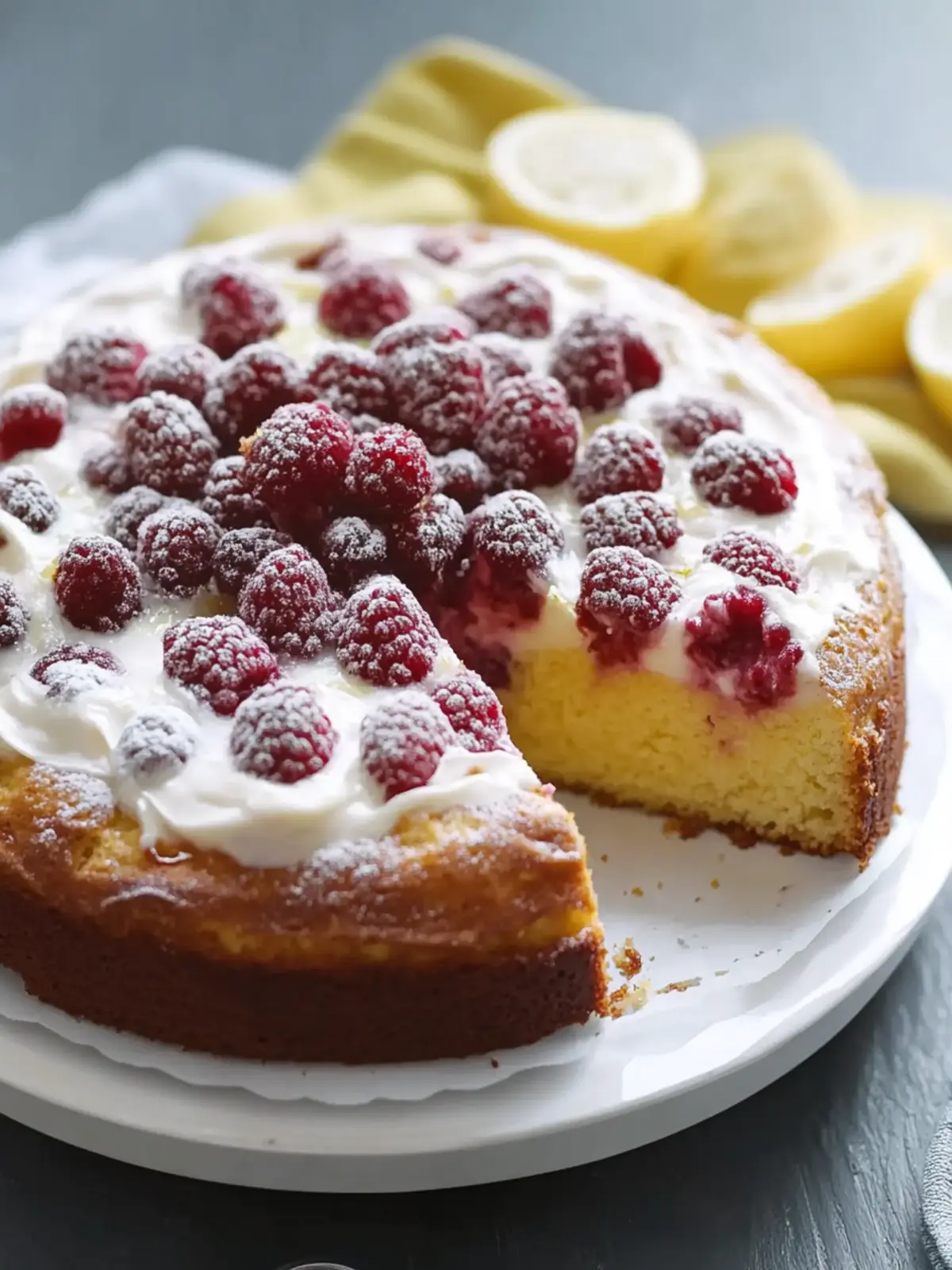 Lemon Raspberry Yogurt Cake