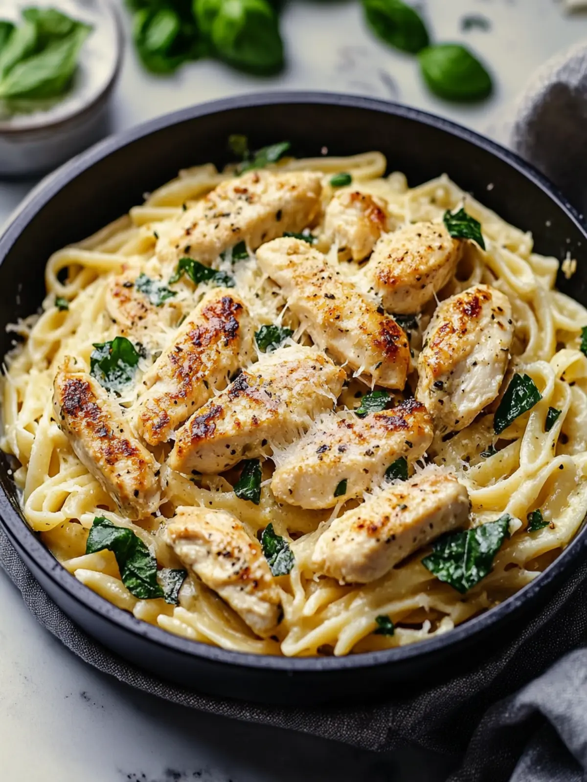 Healthy Garlic Parmesan Chicken Pasta