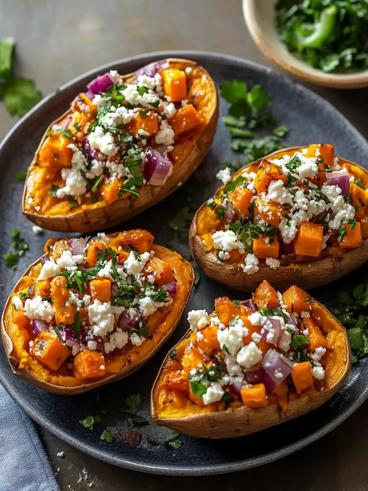 Mediterranean Stuffed Sweet Potatoes: Colorful Vegan Delight
