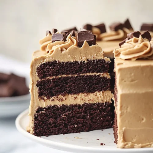 chocolate cake with peanut butter icing