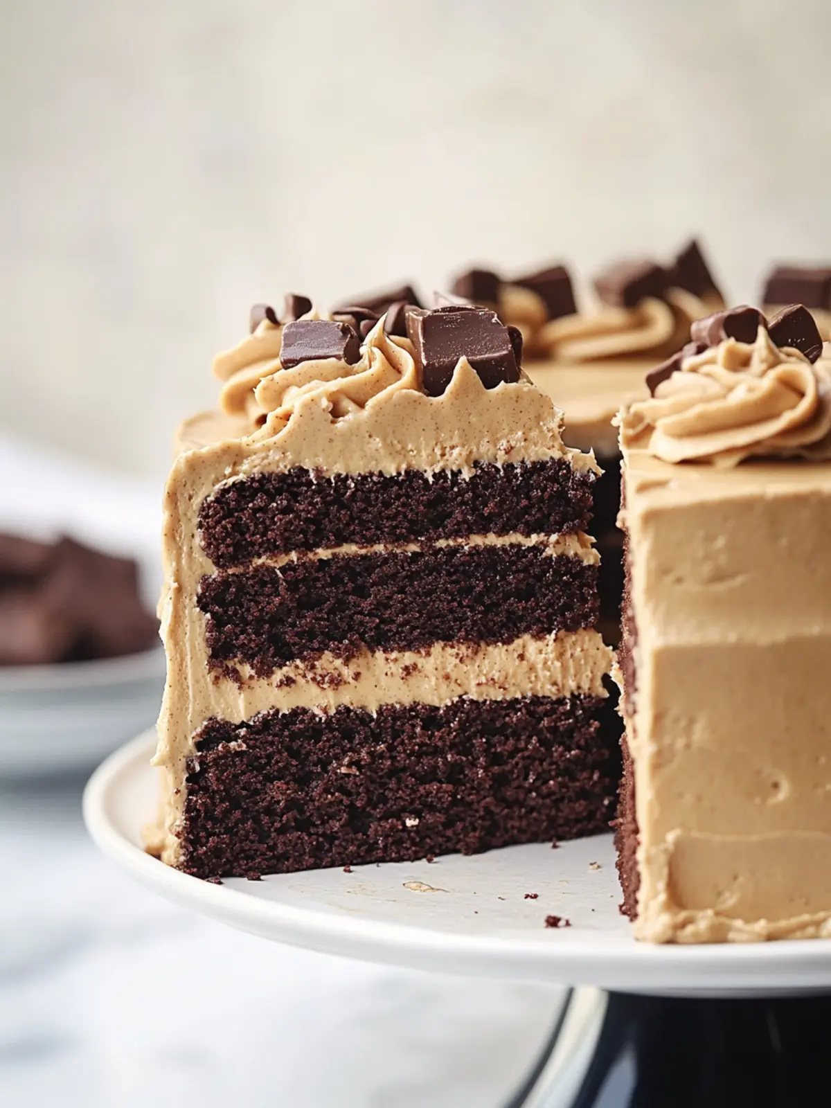 Moist Chocolate Cake with Peanut Butter Icing Bliss