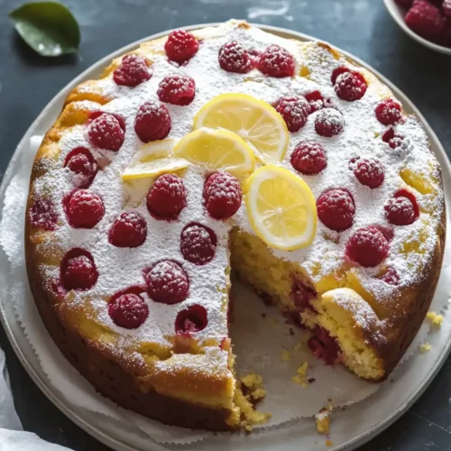 Lemon Raspberry Yogurt Cake