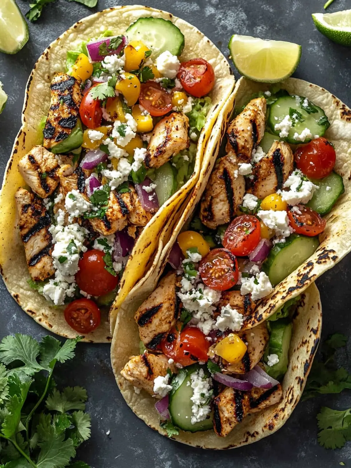 Savor Grilled Mediterranean Chicken Tacos for a Fresh Feast