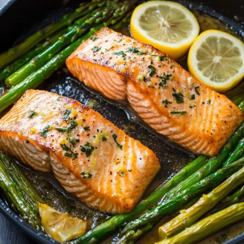 One-Pan Lemon Garlic Butter Salmon & Asparagus