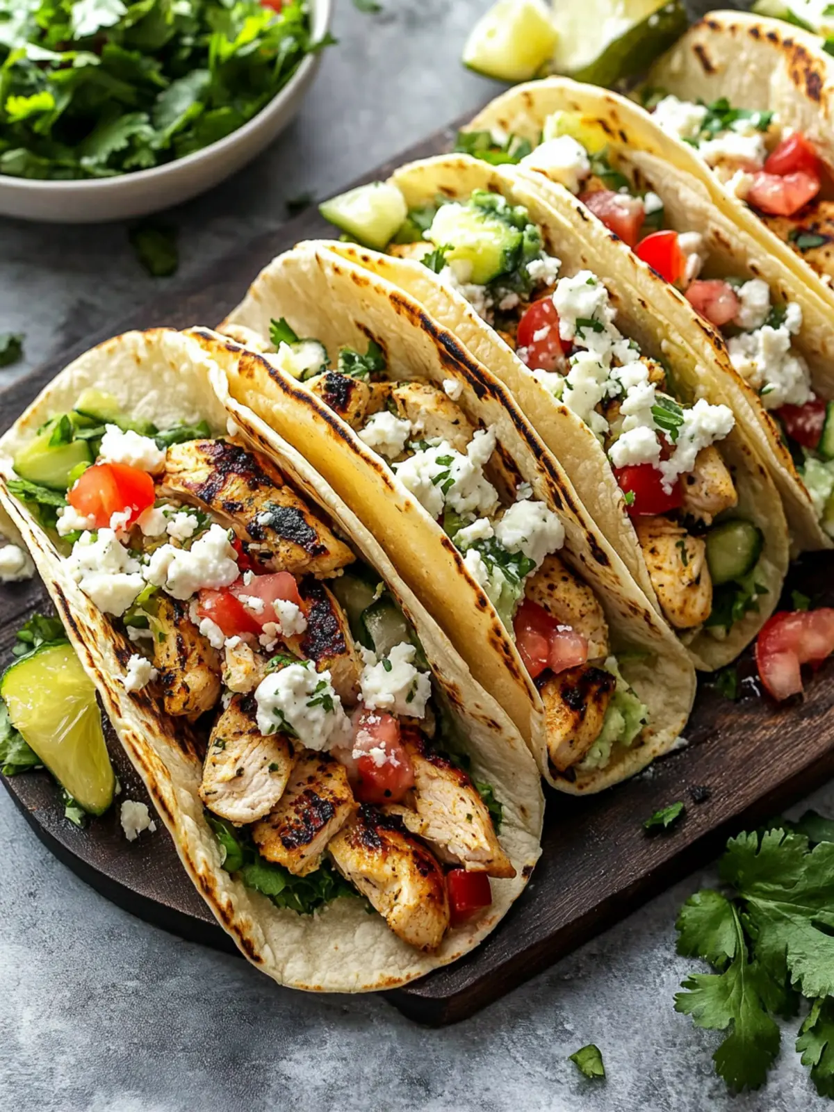 Grilled Mediterranean Chicken Tacos