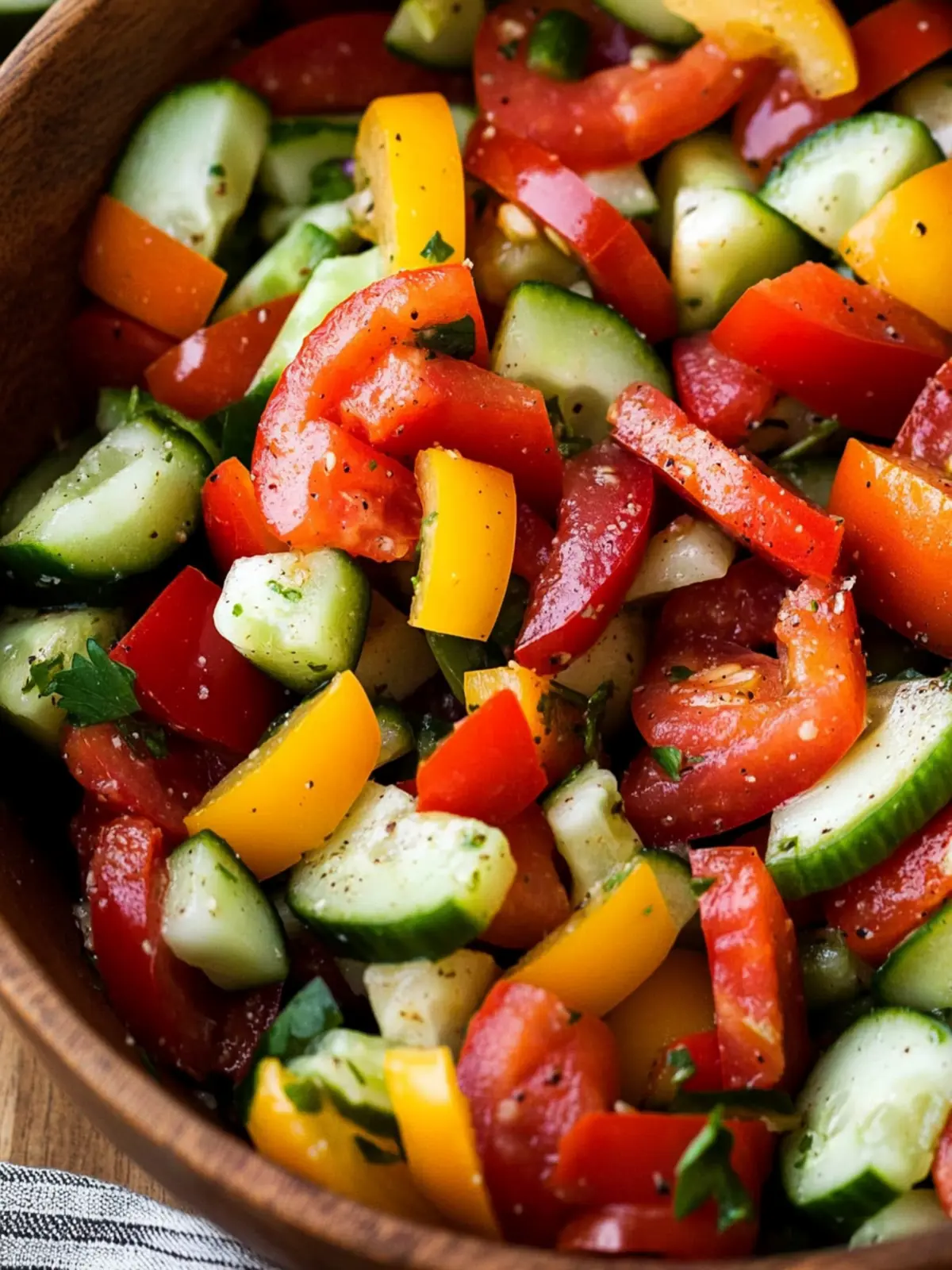 Tomato Cucumber Bell Pepper Salad