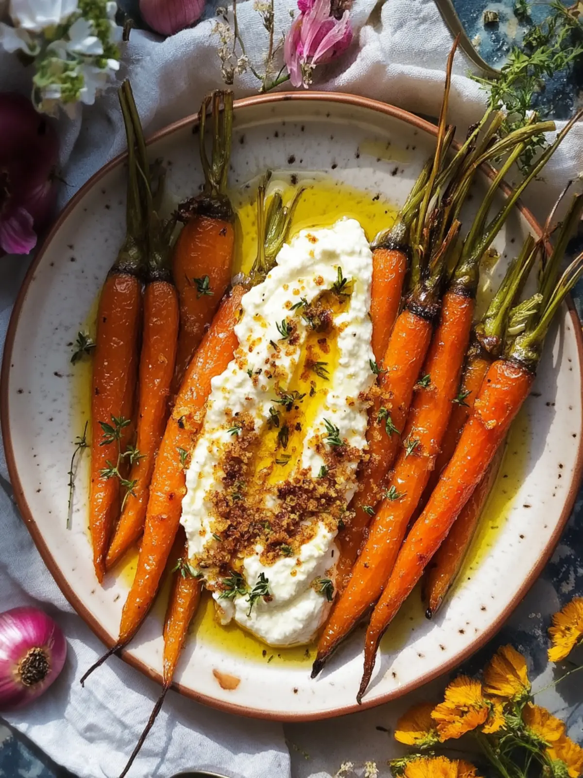 Honey Roasted Carrots with Whipped Ricotta