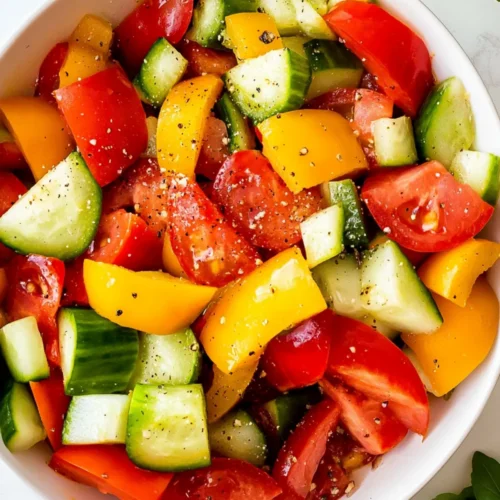 Tomato Cucumber Bell Pepper Salad