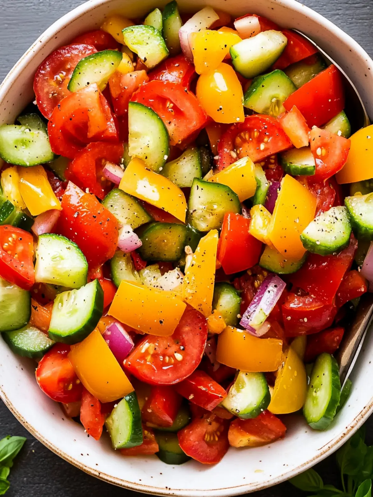 Tomato Cucumber Bell Pepper Salad