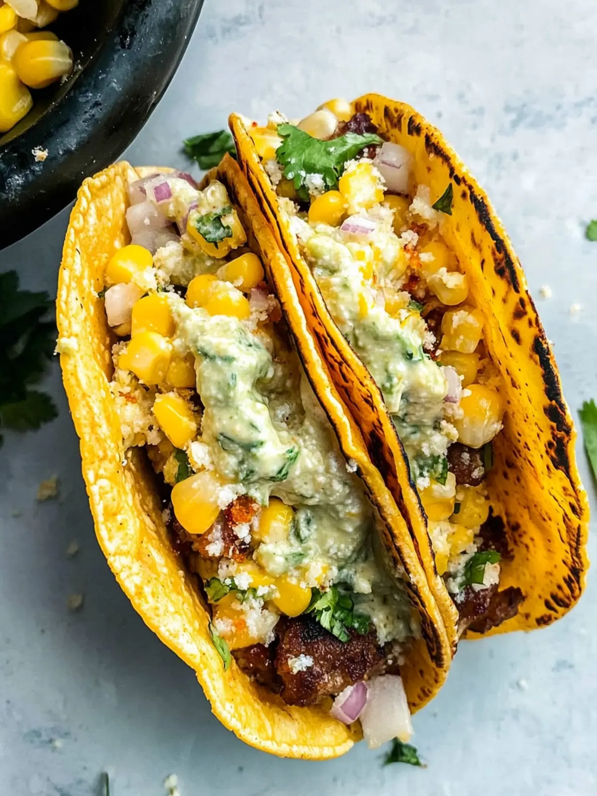Street Corn Smash Burger Tacos